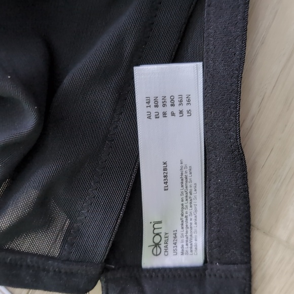 ELOMI | Women's Black Charley Stretch Lace Underwire Plunge Bra - Picture 11 of 11